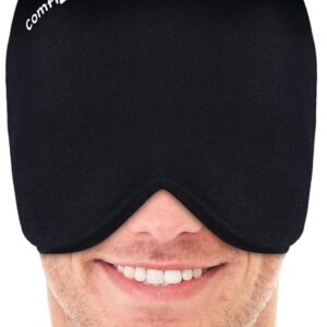ComfiTECH Large Migraine Ice Head Wrap, Headache Relief Hat for Migraine Cap for Tension Puffy Eyes Migraine Relief Cap for Sinus Headache and Stress Relief Cold Compress