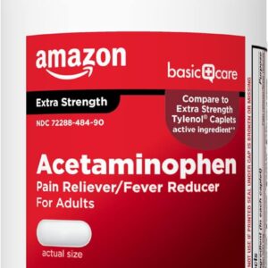 Amazon Basic Care Extra Strength Pain Relief, Acetaminophen Caplets, 500 mg, Pain Reliever/Fever Reducer, 500 Count