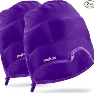 Magic Gel Migraine Ice Head Wrap | Real Migraine & Headache Relief | The Original Headache Cap | Cold, Comfortable, Dark & Cool; Endorsed by Physicians, Loved by Thousands - (2 Pack, Purple)
