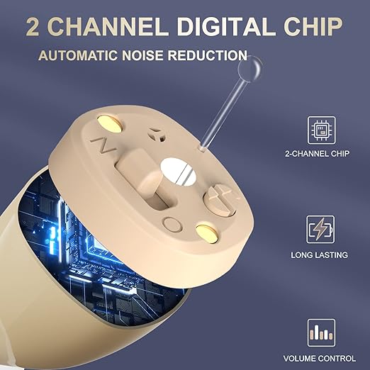 Hearing Aids, Digital Rechargeable OTC Hearing Aids for Seniors with Charging Case, Invisible Hearing Amplifier with Noise Reduction - Image 3