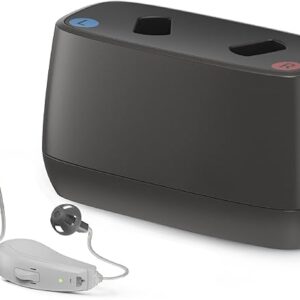 Jabra Enhance Select 50R Hearing Aids - Rechargeable, Nearly Invisible & Lightweight for All-Day Comfort - Designed for Mild to Moderate Hearing Loss - Includes Virtual Audiology Care – Gray