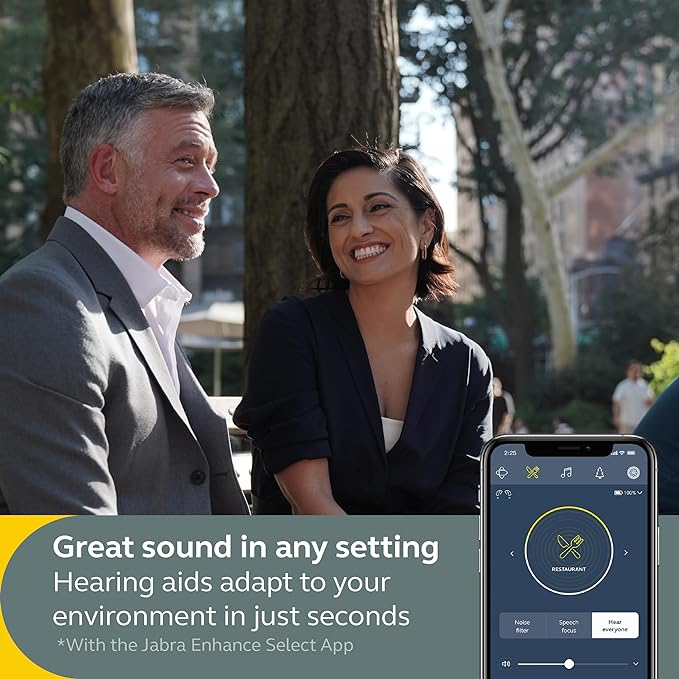 Jabra Enhance Select 50R Hearing Aids - Rechargeable, Nearly Invisible & Lightweight for All-Day Comfort - Designed for Mild to Moderate Hearing Loss - Includes Virtual Audiology Care – Gray - Image 5