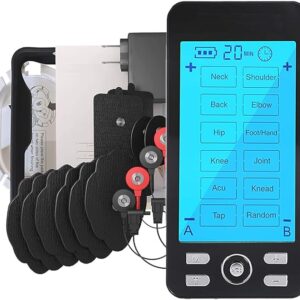 NueMedics Tens Unit Machine Pulse Massager for Pain Relief, 24 Massage Modes, Rechargeable Muscle Stimulator Device with 10 Pads