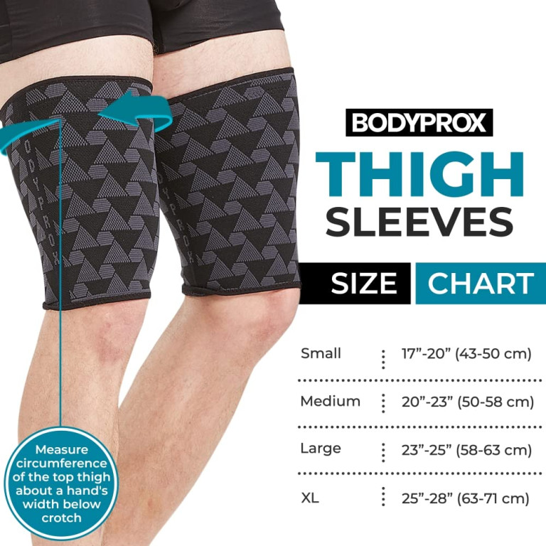 Bodyprox Thigh Compression Sleeve(1 Pair), Hamstring Compression Sleeve for Men and Women(Medium) - Image 3