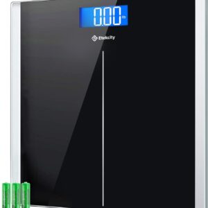 Etekcity Bathroom Scale for Body Weight, Highly Accurate Digital Weighing Machine for People, Large Size and Backlit LCD Display, 6mm Tempered Glass, 400 Pounds