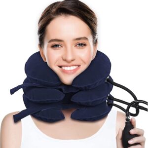 CRABCLAW Cervical Neck Traction Device for Neck Pain Relief, Adjustable Inflatable Neck Stretcher Neck Brace, Neck Traction Pillow for Use Neck Decompression and Neck Tension Relief