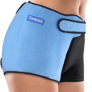 Comfpack Ice Pack for Hip Replacement Surgery, Hip Brace with Hot Cold Gel Pack Reusable Compression Hip Ice Pack Wrap for Pain Relief, Bursitis, Hip Injuries, Hip Flexor Pain, Hamstring
