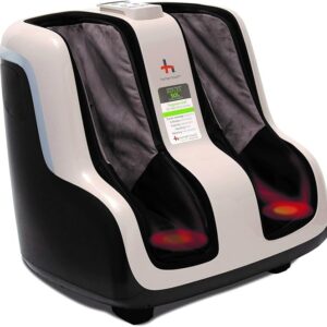 Human Touch Reflex SOL Foot & Calf Massager w/ Heat - Plantar Fasciitis Relief + Circulation + Shiatsu Deep Kneading + Vibrating for Stress + Compression - Adjustable for Women and Men up to Size 12