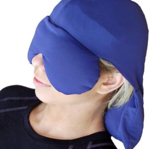 Sinus Pressure & Migraine Headache Relief Cap and Eye Wrap - Deep Penetrating Herbal Ice hat for Hot or Cold Sinus Pain Relief - 2 Pack