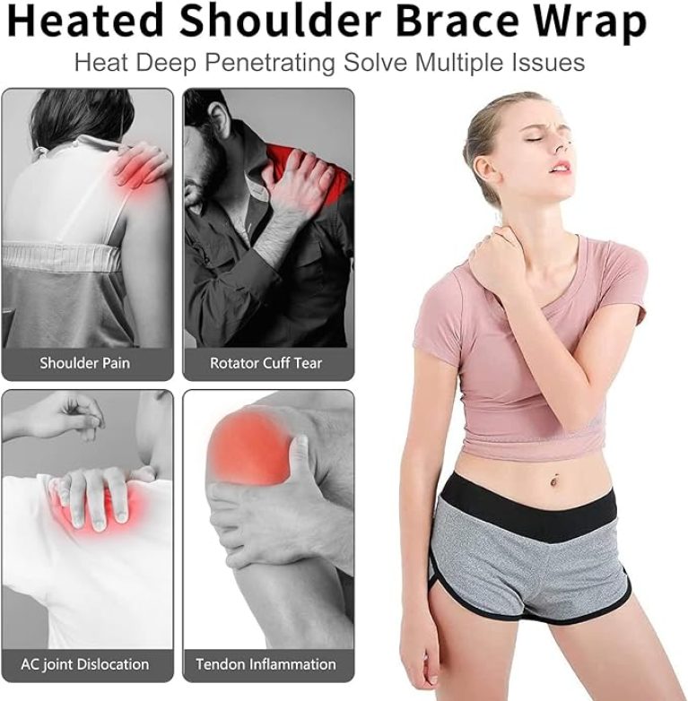 Shoulder Heating Pad Heated Wrap - 3 Heat Levels Heating Pad for Shoulder Pain Relief - Men and Women, Frozen Shoulder Therapy - Image 3