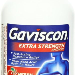 Gaviscon Extra Strength Cherry Chewable Tablets - 100 Count - Fast-Acting Heartburn Relief