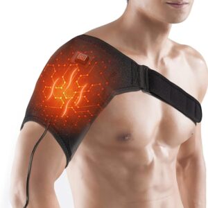 Shoulder Heating Pad Heated Wrap - 3 Heat Levels Heating Pad for Shoulder Pain Relief - Men and Women, Frozen Shoulder Therapy