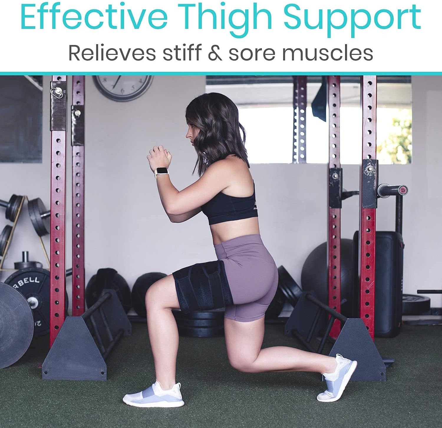 Vive Thigh & Hamstring Compression Sleeve Brace for Men & Women (2 Pack, Black) - Pain Relief Support Wrap for Sciatica, Hip Flexor, Groin, Leg, Upper Thigh - Quick Results & Sciatic Nerve Recovery - Image 3