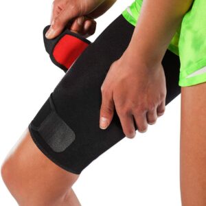 Adjustable Thigh Brace Support, Quadriceps Support and Thigh Wraps for Men and Women. Unisex Breathable Neoprene Non-Slip Hamstring Compression Sleeve