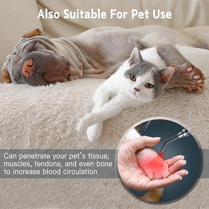 Cold Sore Red Light Therapy Device, Canker Sore Treatment for Lips, Fever Blister Pain Relief Infrared Light Therapy Wand for Mouth Nose Ear Knee Feet Hands Joint Muscle Ankle Dogs - Image 3