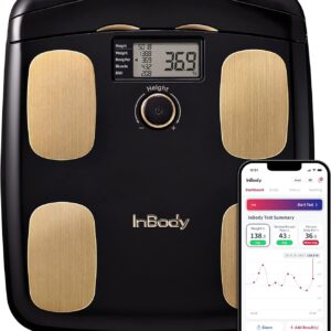InBody H20N Body Fat Scale - InBody Scale for Body Weight and Fat Percentage, Gym Accessory for Men, Gym Accessory for Women, Body Fat Measurement Device, Bluetooth-Connected - Midnight Black