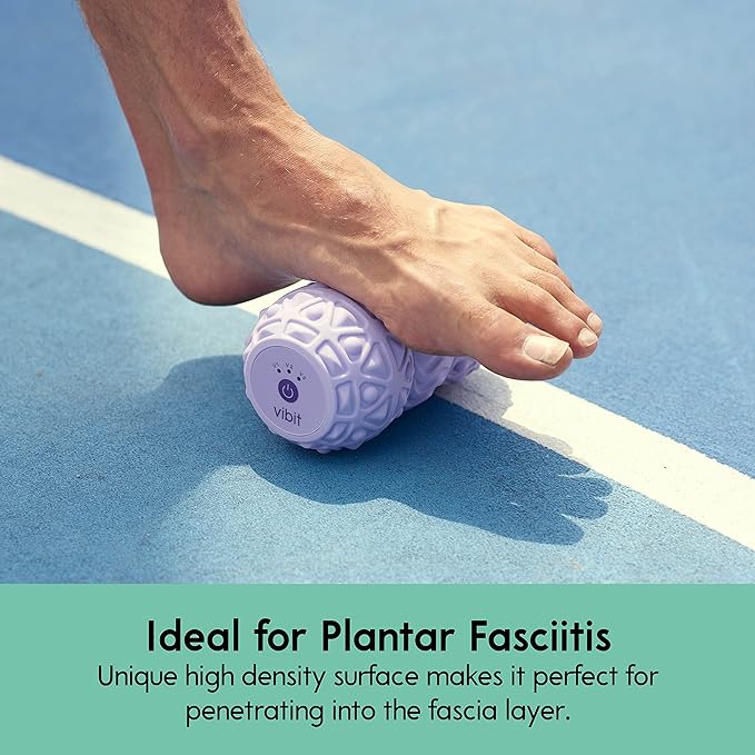 Vibit - Vibrating Massager for Plantar Fasciitis, Pain Relief and Sciatica, Foot and Body Portable Massage Roller, Deep Tissue Pain Relief from Feet to Neck, Electric, 3 Vibration Levels (Black) - Image 2