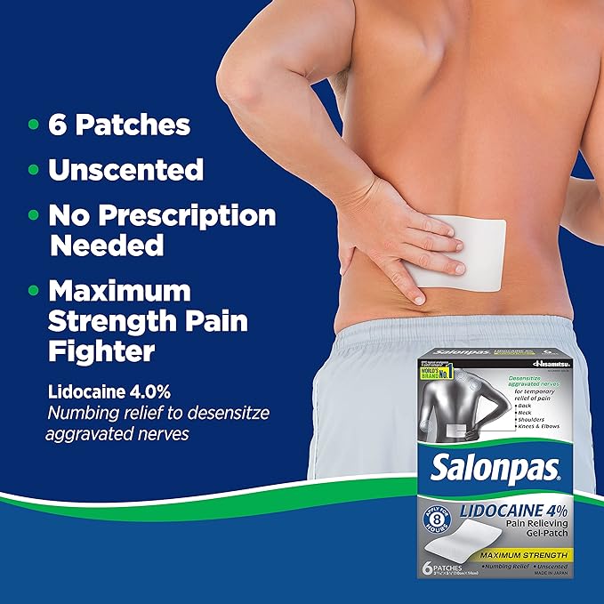 Salonpas, Gel-Patch, 6 count, for Back, Neck, Shoulder, Knee Pain and Muscle Soreness - Image 3