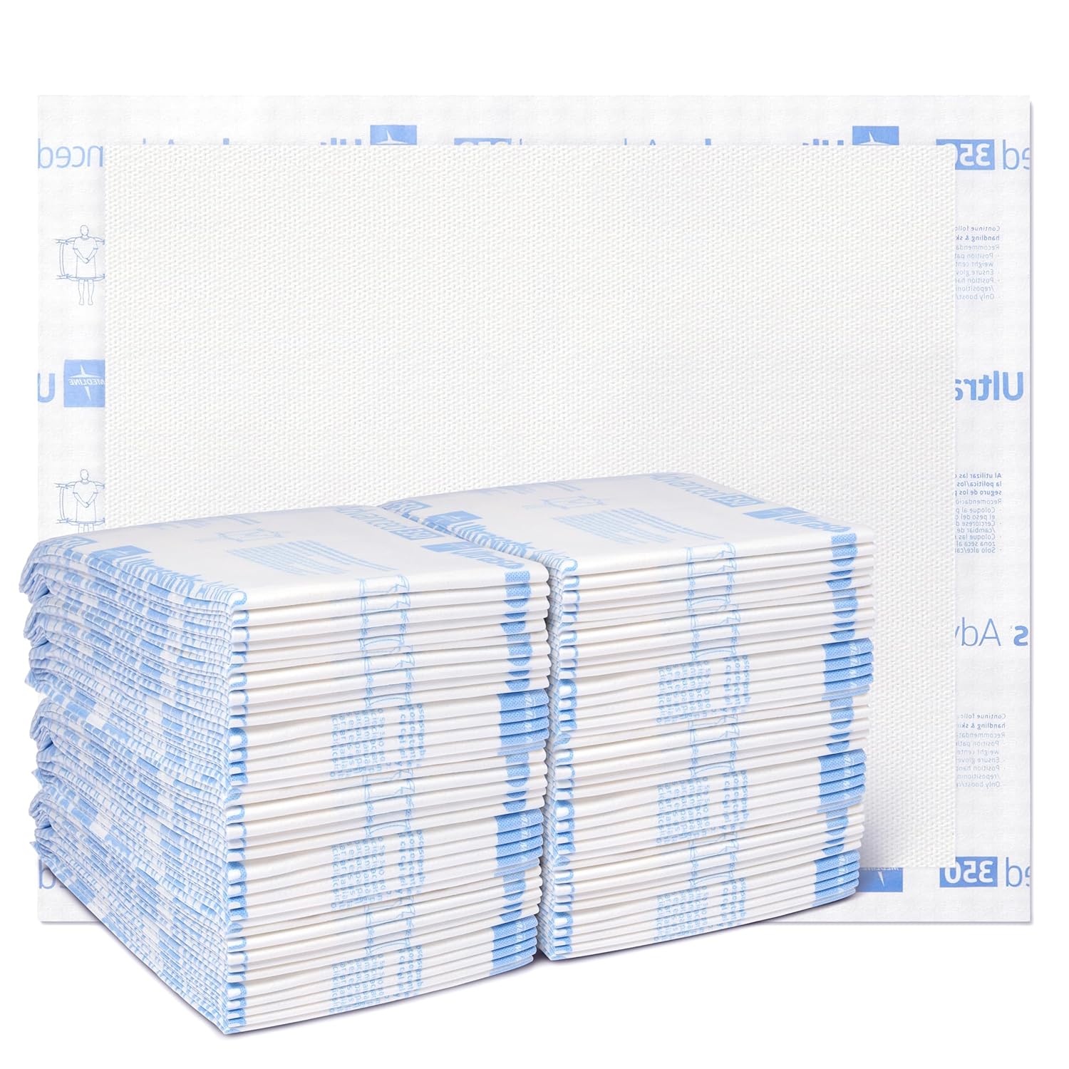 Medline Ultrasorbs Advanced Extra Strength Drypads, 30" x 36", 70 Count, Super Absorbent Disposable Pads, Incontinence Bed Pads, Chucks Bed Pads, Elderly, 350 lb Repositioning Capacity