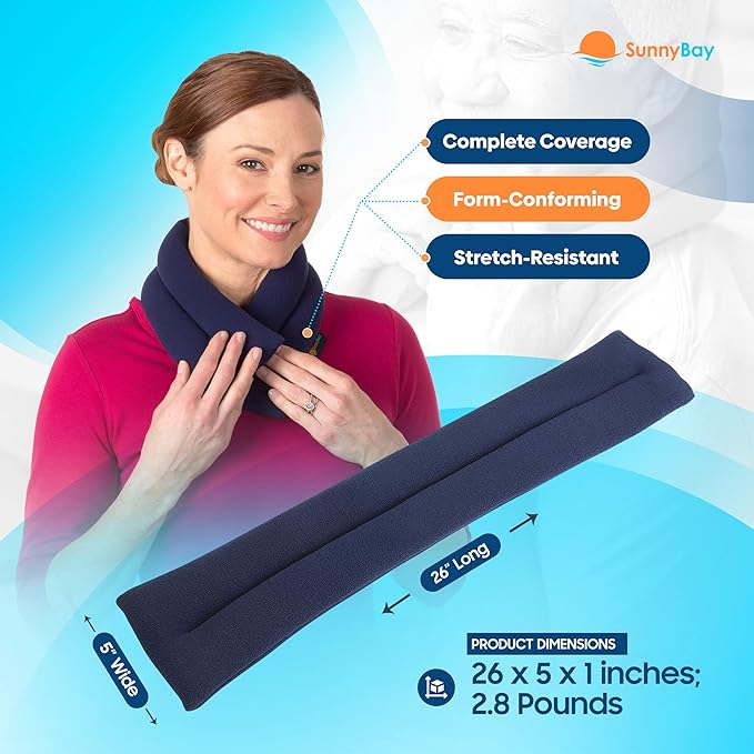SunnyBay Microwave Heating Pad for Neck and Shoulders, Versatile Neck Heating Pad, 2.8 pounds 26 inches Long Microwavable Neck Wrap Warmer Cool Pack, Hot or Cold Therapy to Relax Sore Muscles - Image 3