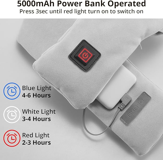AKASO Heated Neck Wrap with 5000mAh Power Bank - Electric Heating Pad for Neck Pain Relief and Stiffness - Image 2