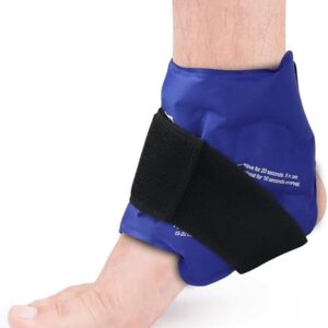 NEWGO Ankle Ice Pack Wrap for Swelling, Ice Pack for Ankle Injuires Reusable Ankle Cold Pack Wrap Hot Cold Therapy Ankle Ice Wrap for Sprained Ankles, Achilles Tendonitis Ankle