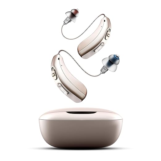 LINNER Mercury OTC Hearing Aids Rechargeable - Noise Cancellation, 3 Modes, 8 Volume, Easy Use & Charge Indicator/Case. Ideal Amplifier for Seniors with Moderate to Severe Hearing Loss