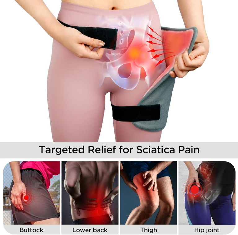 Comfytemp Hip Heating Pad for Hip/Sciatica Pain Relief - FSA HSA Eligible Hip Support Brace, Birthday Gifts for Women/Men/Mom, Lower Back/Thigh/Buttock - Image 2