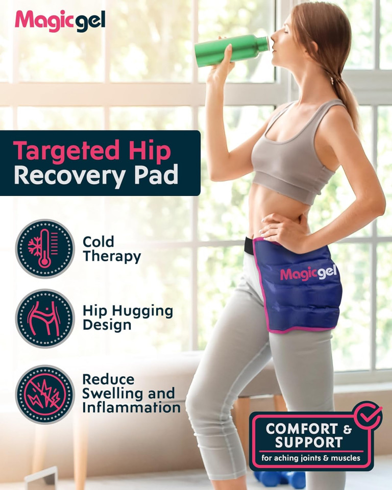 Reusable Cold Pack for Hip Bursitis, Replacement Surgery and Hip Flexor Pain. Ice Pack Wrap for Inflammation, Swelling Relief (by Magic Gel) - Image 4
