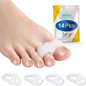 Bunion Corrector for Women Men, Toe Separator Stretchers(14 Pack), Gel Toe Spacers, Hammer Toe Straightener with 2 Loops, Bunion Relief, Big Toe Alignmen, Prevent Overlapping Toes, Corns and Blisters
