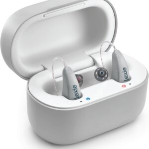 Lexie B2 Plus OTC Hearing Aids Powered by Bose - Rechargeable Hearing Aids for Seniors, 18 Hour Wireless Charging Case, Hearing Aids with Bluetooth Enabled Calls On iOS, Hearing Aids (Light Gray)