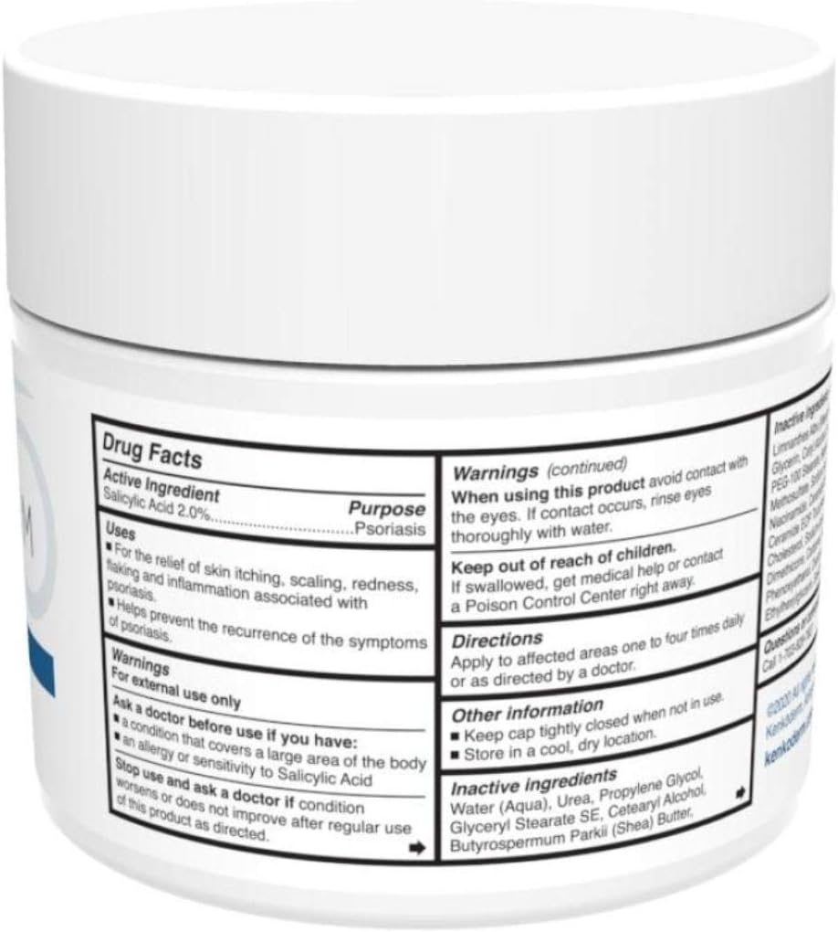 Kenkoderm Psoriasis Moisturizing Cream - 10 oz | 1 Jar | Dermatologist Developed | Fragrance + Color Free (4 Jars) - Image 5