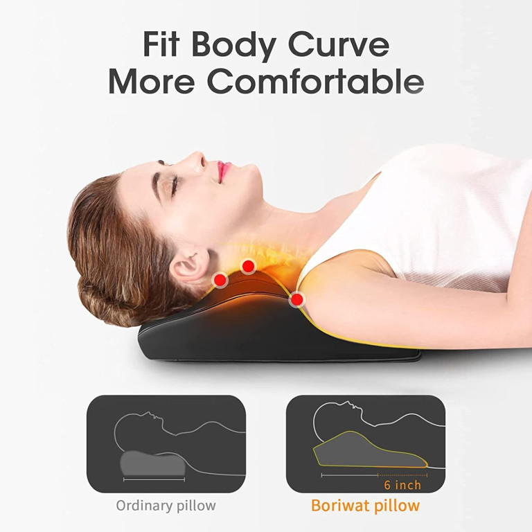 Boriwat Back Massager with Heat, Massagers for Neck and Back, 3D Kneading Massage Pillow for Back, Neck, Shoulder, Leg Pain Relief, Gifts for Men Women Mom Dad, Stress Relax at Home Office and Car - Image 2