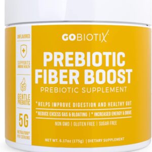 GOBIOTIX Fiber Supplement - Prebiotic Soluble Fiber Powder, Supports Gut Health and Digestive Regularity - Gummies Alternative - Gluten & Sugar Free, Keto, Vegan - 1 Scoop Daily, 35 Servings (1 Pack)