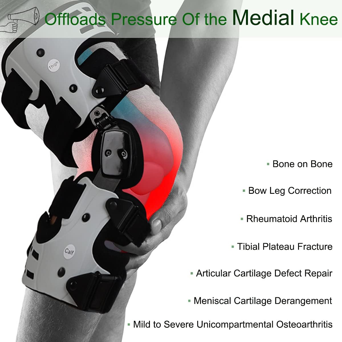 Orthomen OA Unloader Knee Brace - Support for Arthritis Pain, Osteoarthritis, Cartilage Defect Repair, Avascular Necrosis, Bone on Bone Knee Joint Pain and Degeneration - Image 3
