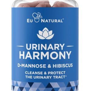Urinary Harmony D-Mannose Supplement – Urinary Tract Health for Women – Potent Clinical Strength Formula with D-Mannose and Hibiscus Cleanses and Flushes the Urinary System – 60 Fast Acting Capsules