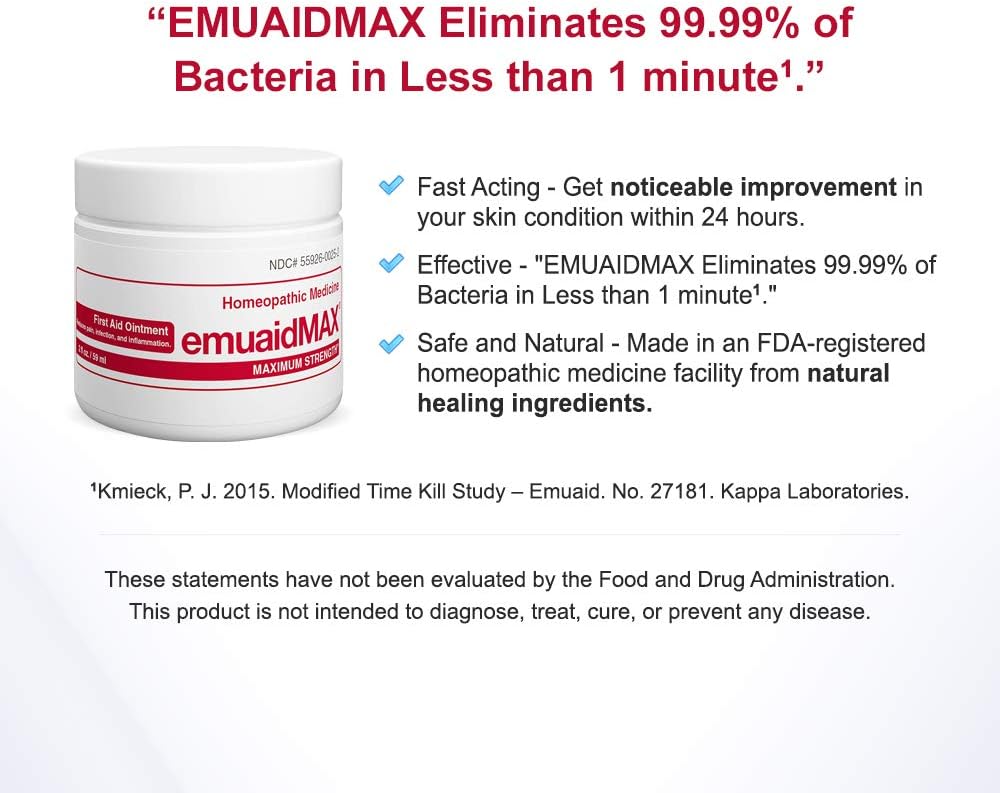 emuaid EMUAIDMAX Ointment 2oz - Eczema Cream. Maximum Strength Treatment. Use Max Strength for Athletes Foot, Psoriasis, Jock Itch, Anti Itch, Rash and Skin Yeast Infection. - Image 2