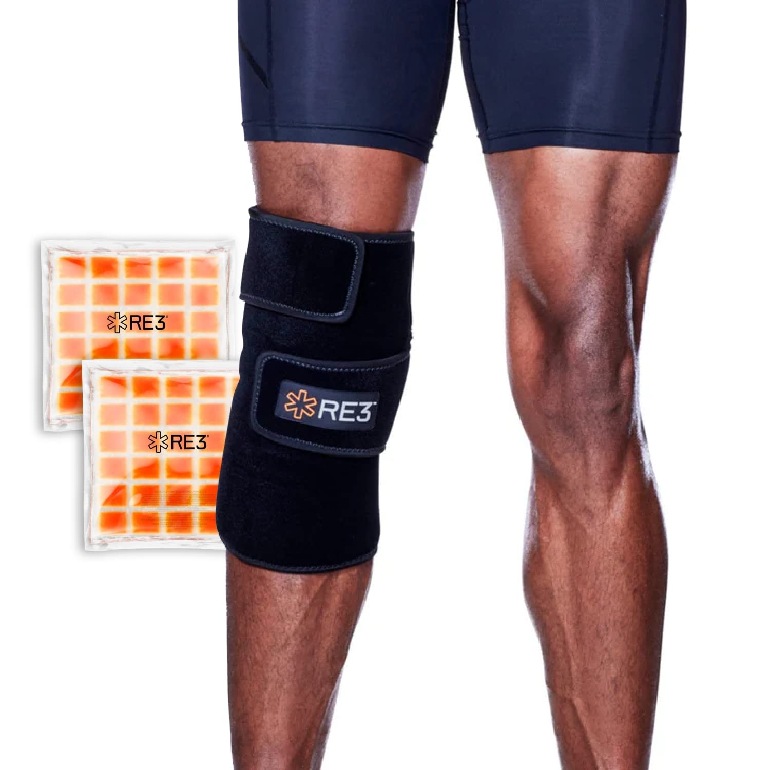 RE3 Ice Compression Pack for Knee, Arm & Leg - Powerful & Effective Cold Compression Cryotherapy Wrap for Chronic Pain, Knee Replacement, Swelling - 2 x Ice Core Blankets, Standard One Size Fits Most