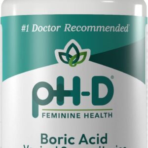 pH-D Feminine Health - 600 mg Boric Acid Suppositories - Woman Owned - for Vaginal Odor Use - 12 Count