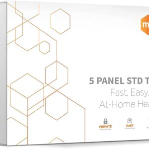 Home Std Test for Men, Easy Test Kit for HIV 1 and 2, Chlamydia, Gonorrhea, and Trichomoniasis, At Home STD Testing for Men, 5 Panels