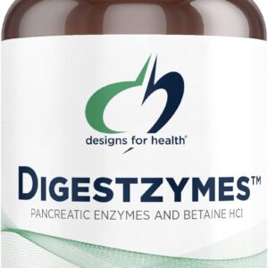 Designs for Health Digestzymes - Digestive Enzymes + Betaine Hydrochloride - Pepsin, Ox Bile, Lactase Enzyme & Lipase Enzymes for Digestion (90 Capsules)