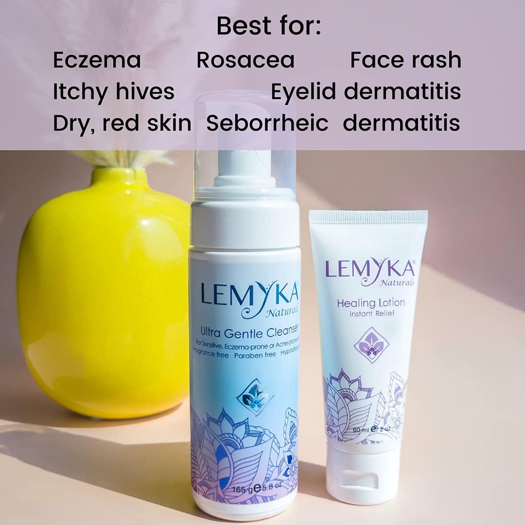 Rosacea cream -face redness relief facial rash lotion for eczema, psoriasis, hives, and dry skin, LEMYKA natural healing for babies and adults - Image 2