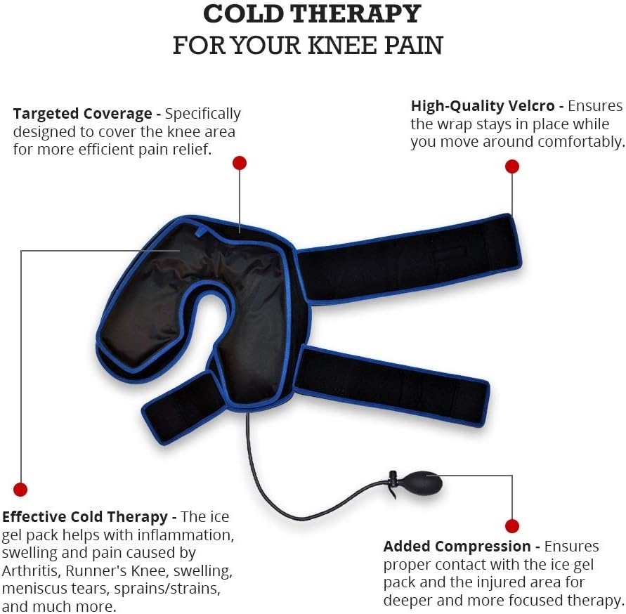 Cold Therapy Knee Ice Wrap with Compression and 2 Ice Gel Packs - Great for Knee Pain Relief, Swelling, Injury Recovery, Meniscus & ACL tears, Sprains and Much More - Image 3