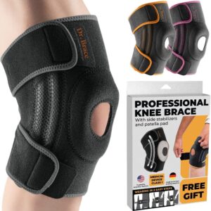 DR. BRACE ELITE Knee Brace with Side Stabilizers & Patella Gel Pads for Maximum Knee Pain Support and fast recovery for men and women