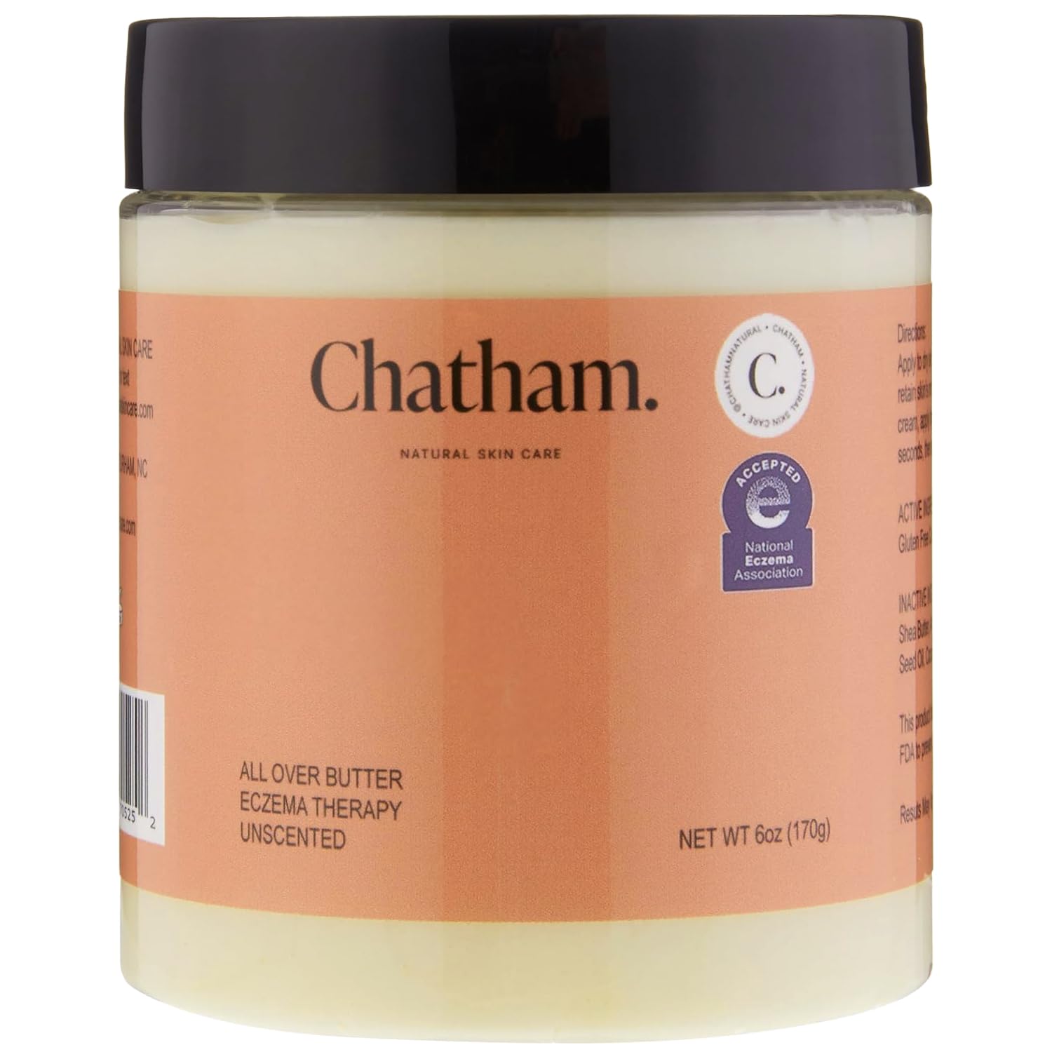 Chatham Natural Skin Care All Over Butter Eczema Therapy Cream for Dry, Itchy Skin, Face, Feet and Hands. Trusted by Families and Steroid Free. Moisturizes and Softens Skin 3oz