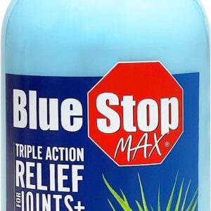 Blue Stop Max Muscle & Joint Relief Gel: Fast-Acting Sore Muscle, Back & Neck Relief Cream, Numbing Emu Oil Formula for Ankle, Leg Cramps, Tennis Elbow - 16 Oz Pump Bottle