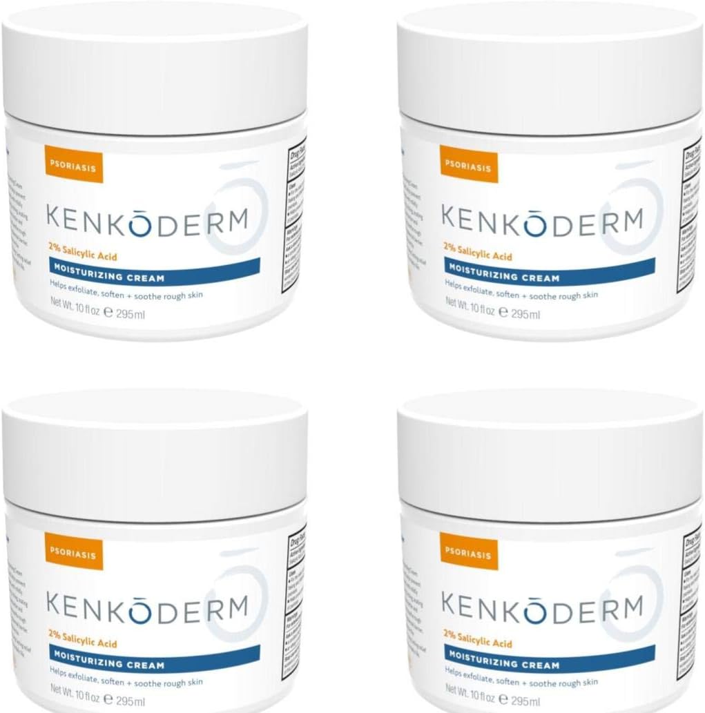 Kenkoderm Psoriasis Moisturizing Cream - 10 oz | 1 Jar | Dermatologist Developed | Fragrance + Color Free (4 Jars) - Image 4