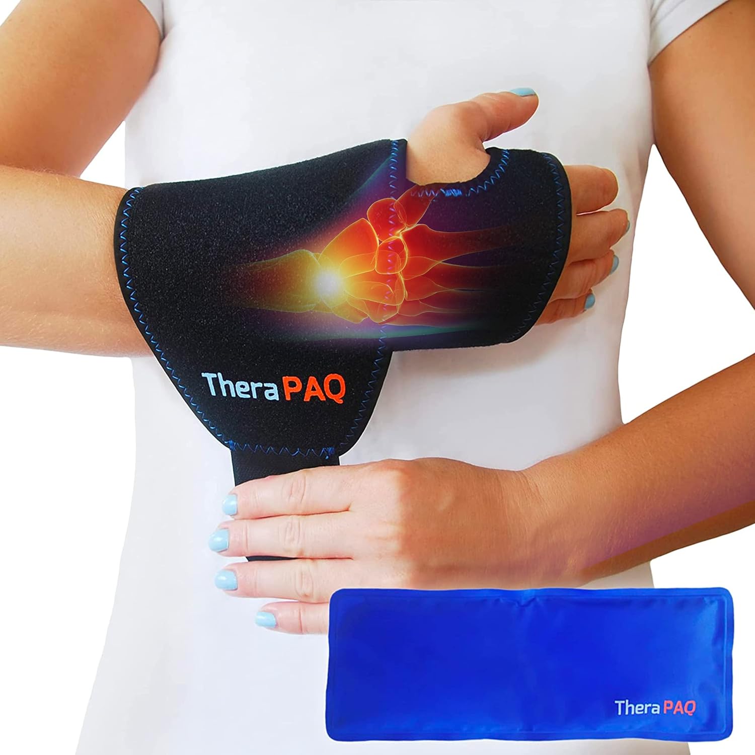 Wrist Ice Pack Wrap -Reusable Hand Ice Pack, Hot and Cold Gel Compression for Pain Relief from Arthritis, Swelling, Carpal Tunnel, Surgery for Athletes and Elderly -Pregnancy Must Haves