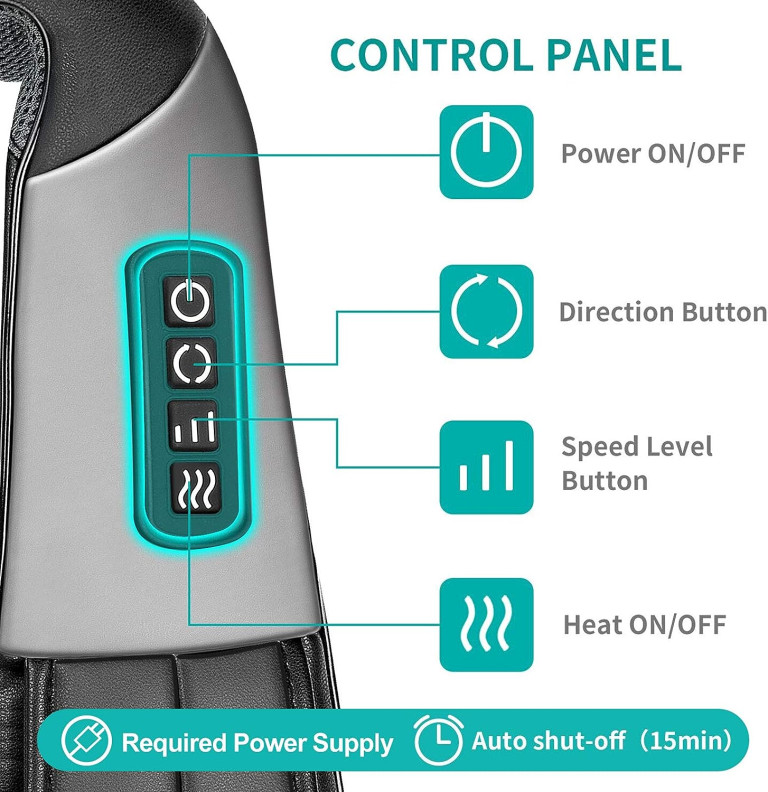 Nekteck Shiatsu Neck and Back Massager with Soothing Heat, Electric Deep Tissue 3D Kneading Massage Pillow for Shoulder, Leg, Body Muscle Pain Relief, Home, Office, and Car Use - Image 5