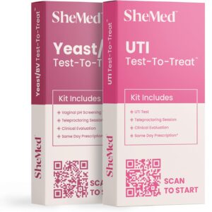 eMed Women’s Health Telehealth Kit, 2 Urinary Tract Infection Tests, 2 Vaginal pH Tests, Telehealth Consult, and Prescription Medication for UTI, BV, and Yeast Infection Treatment